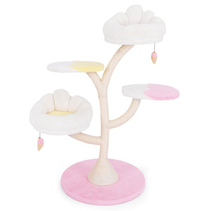 Tiragraffi multistrato 123 x 59 x 25 cm sicuro con 2 comodi posatoi e tiragraffi in sisal rosa 20_0010155