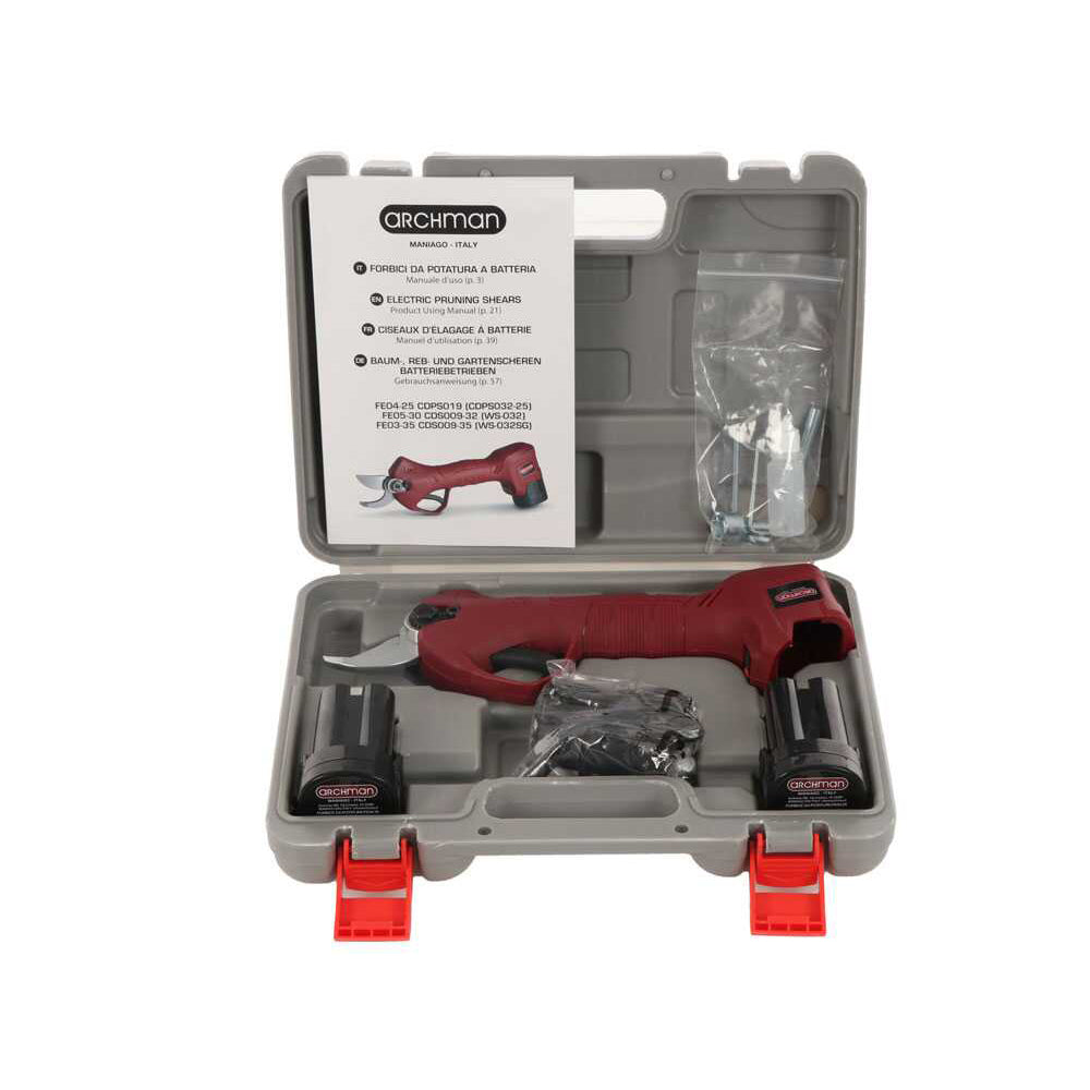 FORBICI A BATTERIA FORBICE POTATURA FE04-25 2 BATTERIE 16,8V 2Ah Ø25mm ARCHMAN