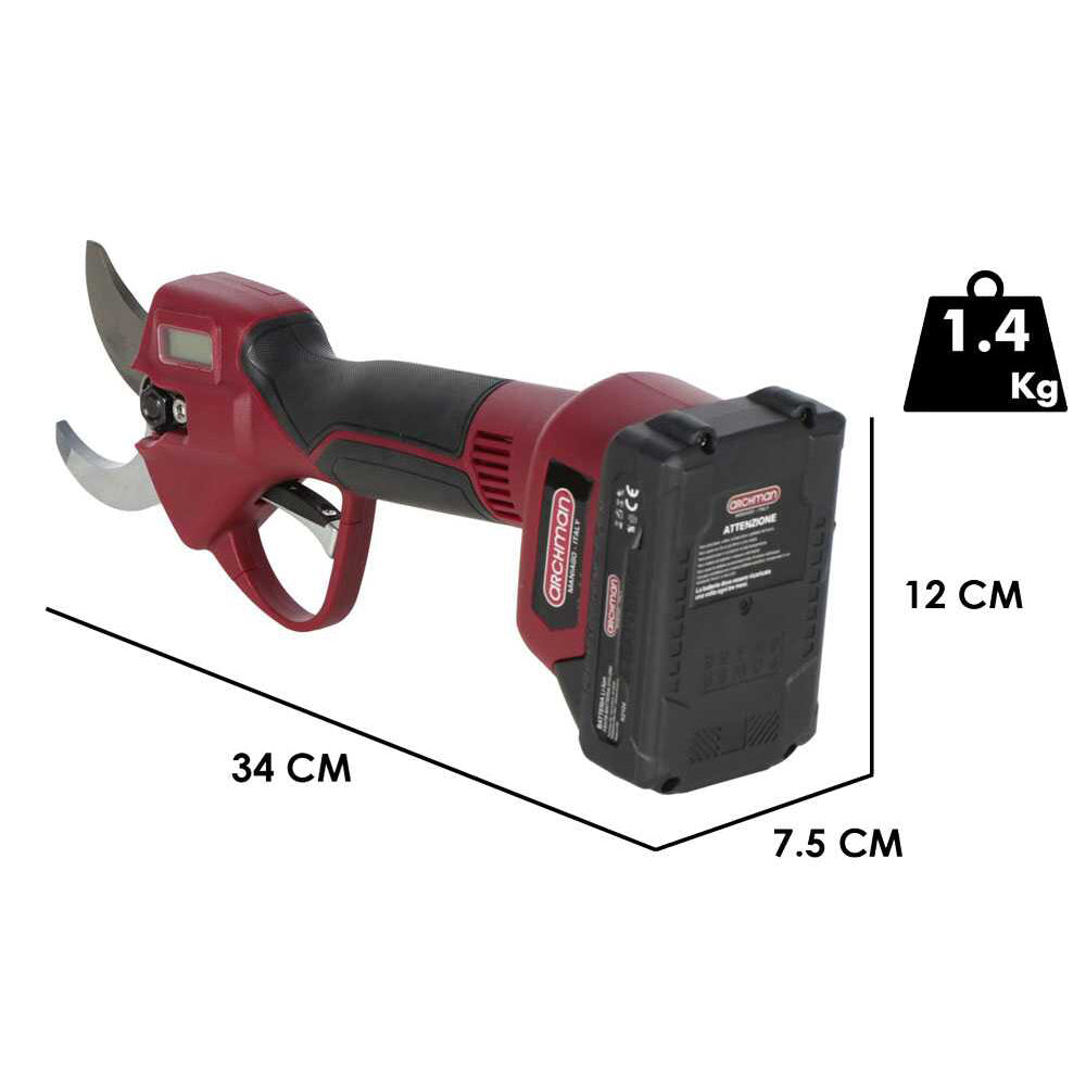 FORBICI A BATTERIA FORBICE POTATURA FE07-40A 2 BATTERIE 21V 2Ah Ø40mm ARCHMAN