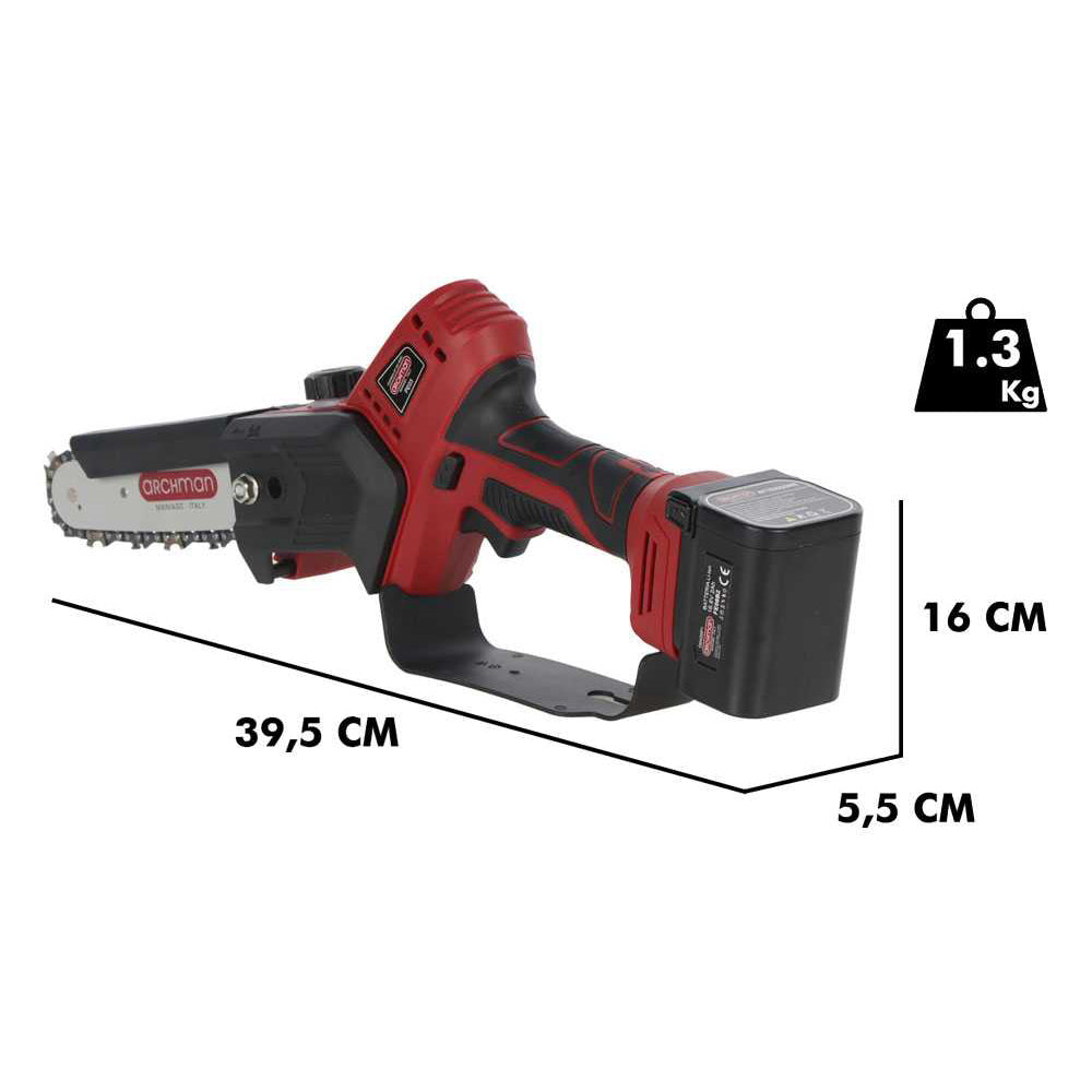 POTATORE SEGHETTO MOTOSEGA BATTERIA+2 BATT. 2-4Ah 16,8V 15cm Ø14cm PE03 ARCHMAN