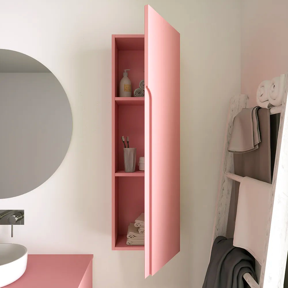 Colonna bagno sospesa altezza 100cm rosa cipria reversibile | Ardenne