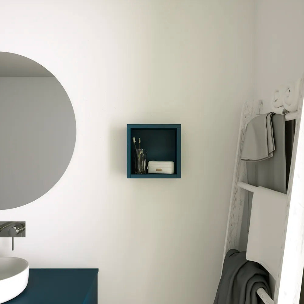 Pensile bagno sospeso a giorno 25x25cm color blu zaffiro | Ardenne