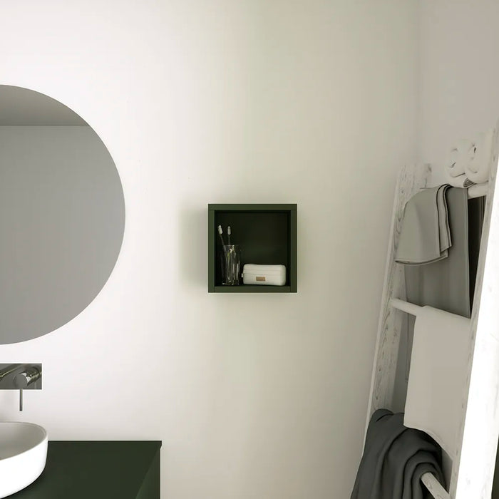 Pensile bagno sospeso a giorno 25x25cm color verde foresta | Ardenne