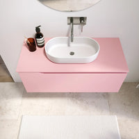 Mobile bagno sospeso 70 cm un cassetto rosa cipria opaco con top | Ardenne