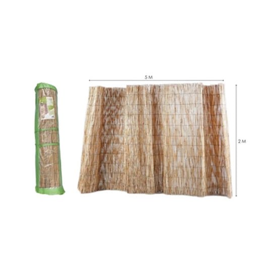 Trade Shop - Arella Palizzata Listelli Canne Bambù Legno Esterni Recinzione Giardino 2x5 Mt 134706 -        