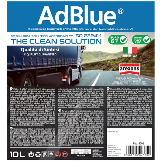 Arexons Ad-blue Per Motori Diesel Adatti Tecnologia Scr Tanica 10l Con Beccuccio