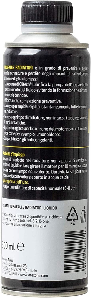 Arexons Liquido Per Radiatori 300 Ml Turafalle Radiatore Auto Sigilla Perdite Radiatore