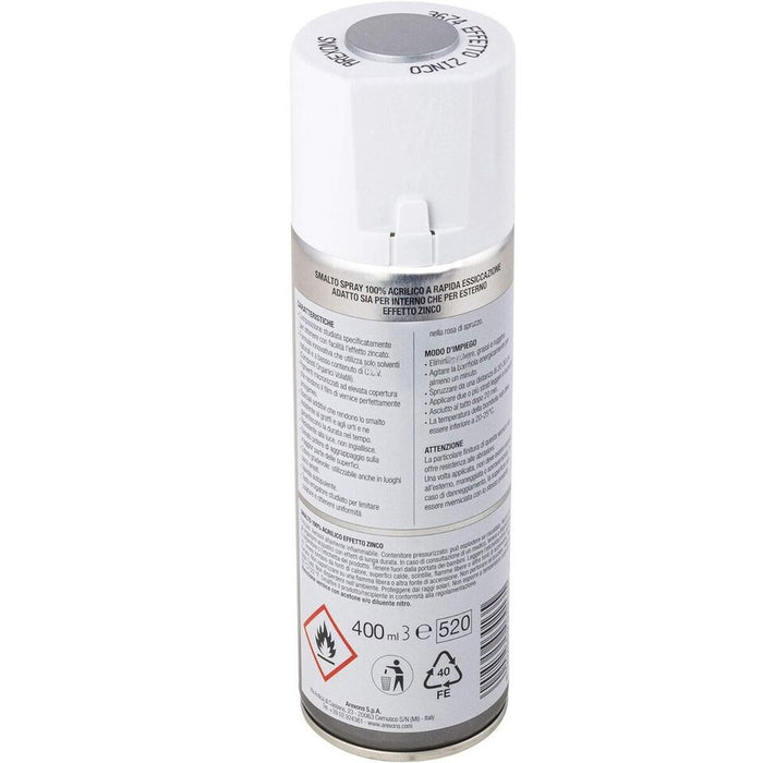 Arexons Smalto Acrilico Effetto Zinco Spray - Vernice Spray 400ml