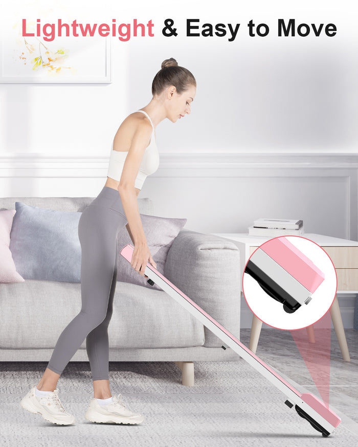 Tapis roulant 1-8km/h - RATTANTREE - Walking pad, Tapis roulant elettrico, display LED, Carico massimo di 120 kg, Rosa