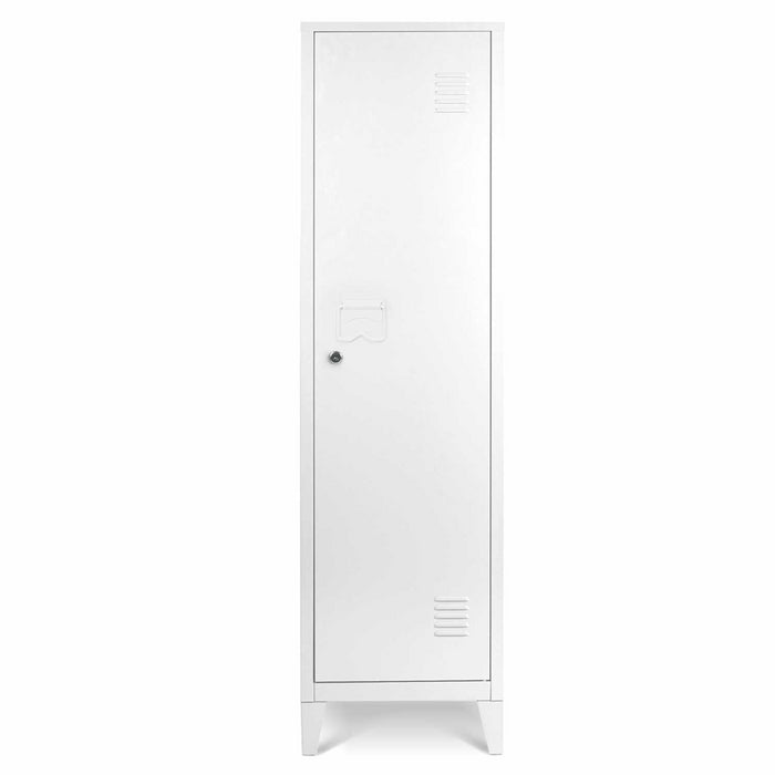 IDMarket - Armadietto ESTER con porta in metallo bianco, design industriale