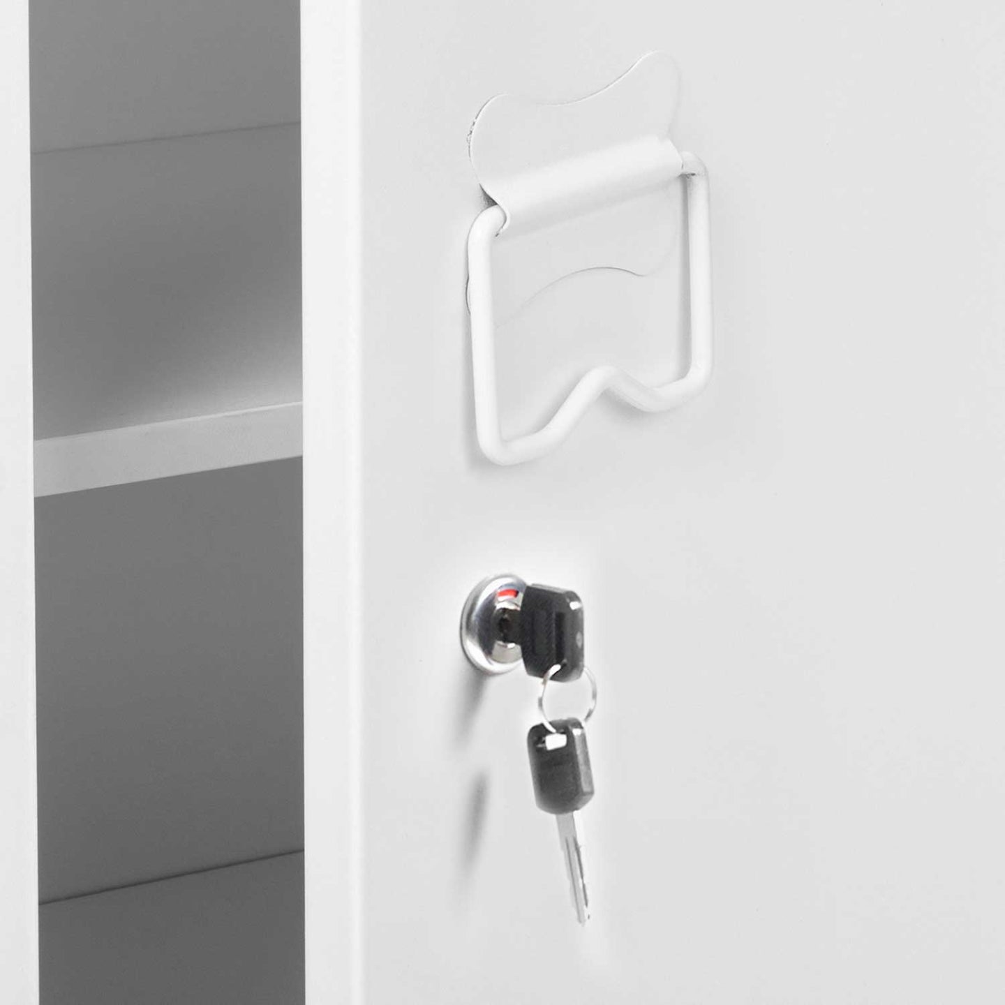 IDMarket - Armadietto ESTER con porta in metallo bianco, design industriale