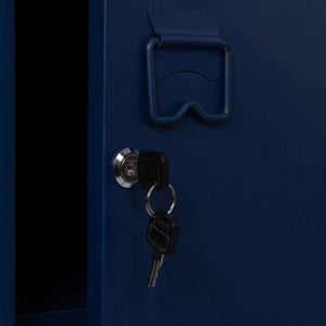 IDMarket - Armadietto ESTER con porta in metallo blu scuro, design industriale