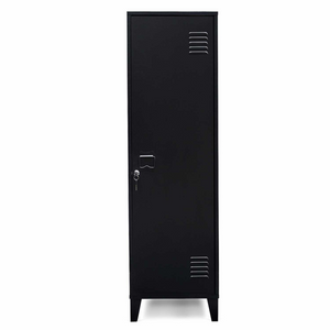 IDMarket - Armadietto ESTER con porta in metallo nero, design industriale