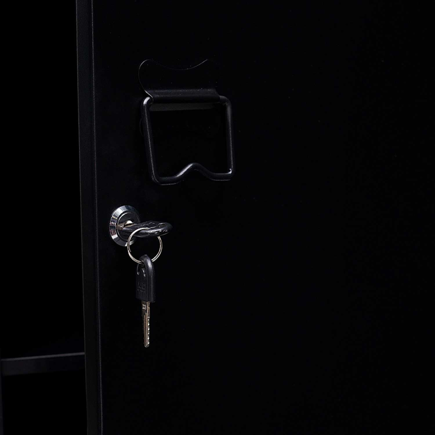 IDMarket - Armadietto ESTER con porta in metallo nero, design industriale