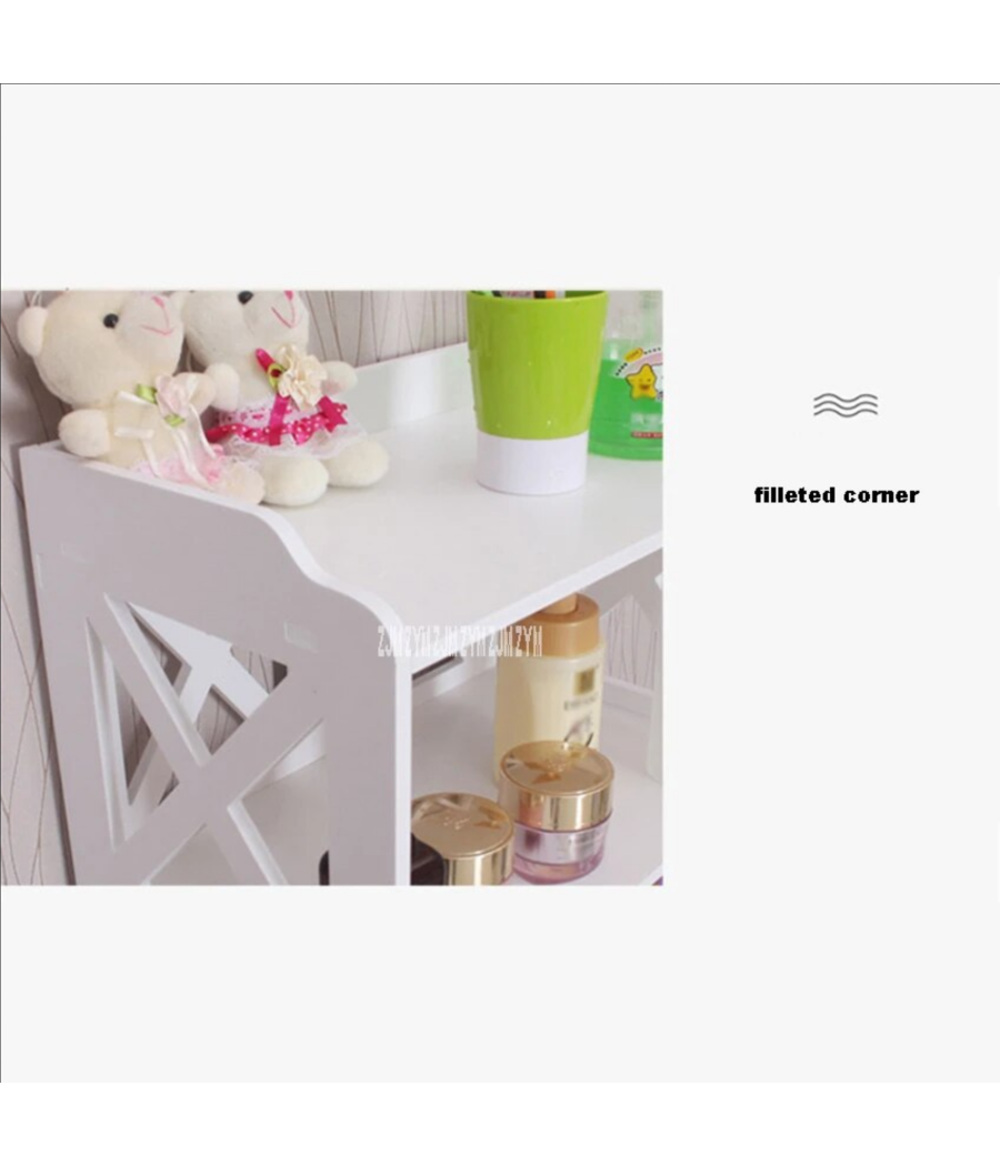 Armadietto In Legno Bianco Lucido Mdf Con Due Ante 3 Mensole Ripini 120x32x27cm         