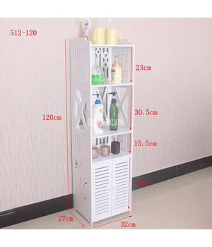 Armadietto In Legno Bianco Lucido Mdf Con Due Ante 3 Mensole Ripini 120x32x27cm         