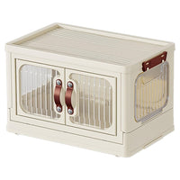 Trade Shop - Armadietto In Plastica Pieghevole Con Ante Contenitori Trasparenti Con Ruote Armadio         