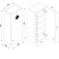 Armadietto Medicinali  Medibox L dim 29x20 h 70 cm