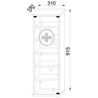 Armadietto Medicinali  PharmaCasa XXL dim 31x18 h 92 cm
