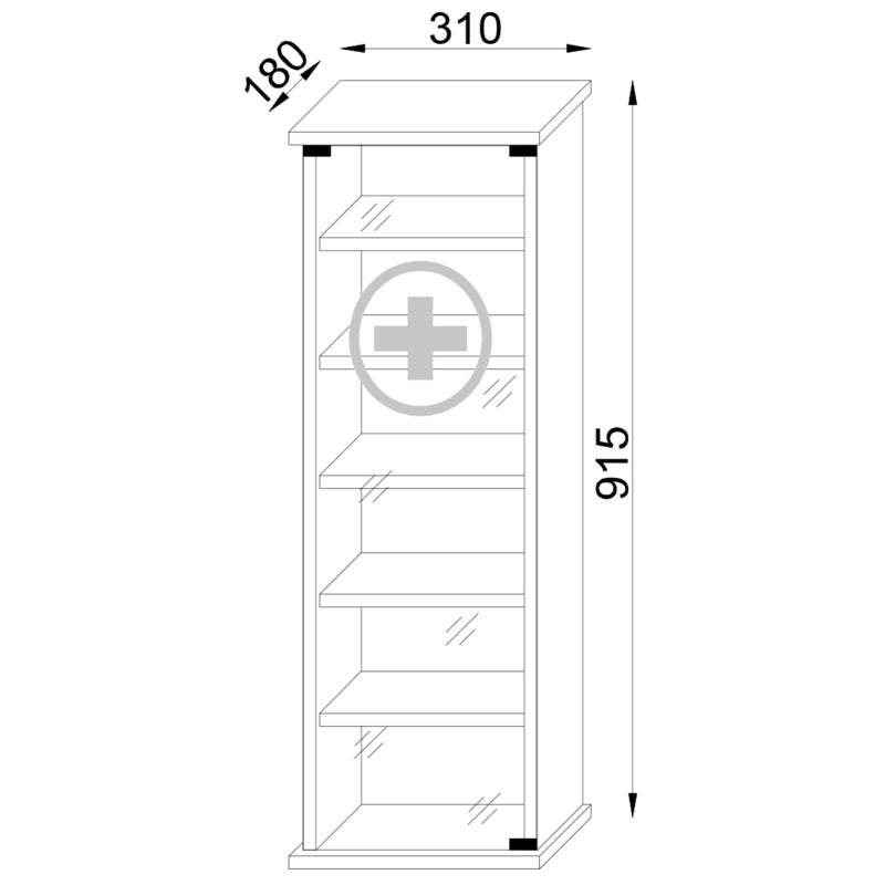 Armadietto Medicinali  PharmaCasa XXL dim 31x18 h 92 cm