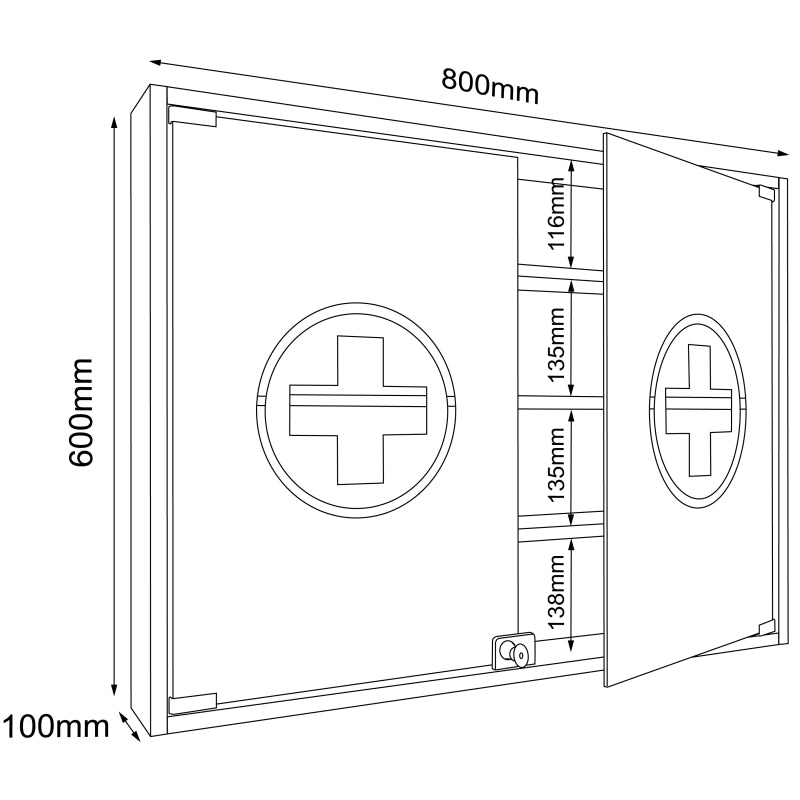 Armadietto Medicinali  VitaMed L dim 80x10 h 60 cm