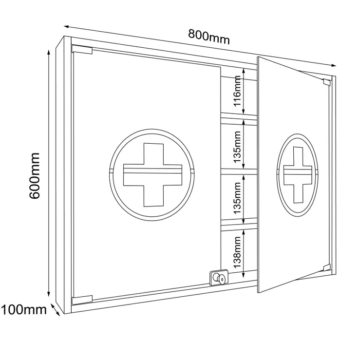 Armadietto Medicinali  VitaMed L dim 80x10 h 60 cm