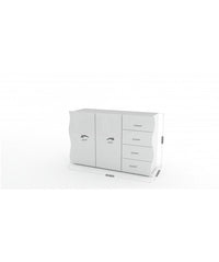 Armadietto ONDA 2 ante + 4 cassetti - bianco laccato lucido