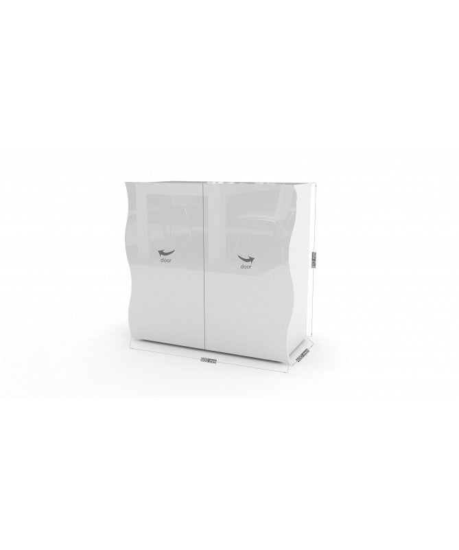 Armadietto Onda 2 ante - bianco laccato lucido