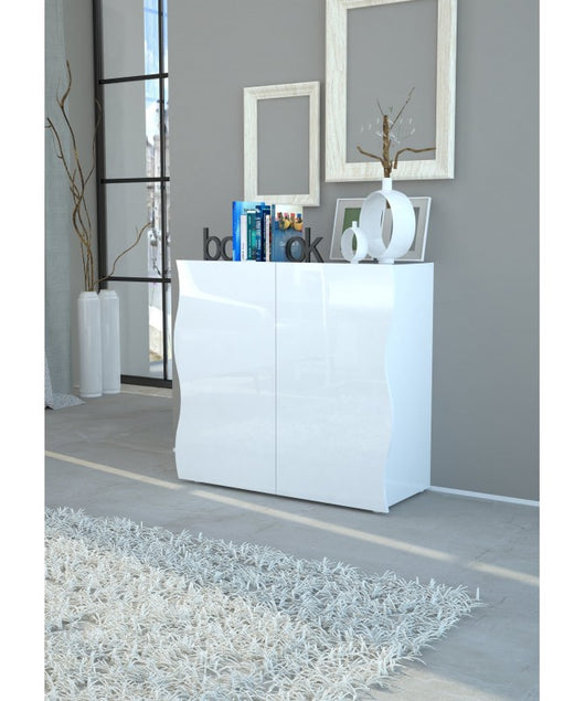 Armadietto Onda 2 ante - bianco laccato lucido