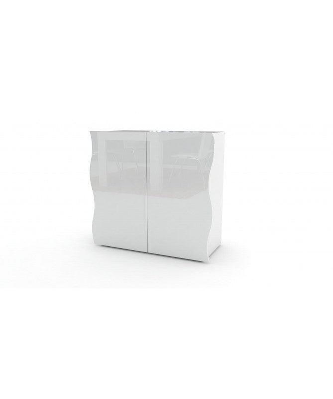 Armadietto Onda 2 ante - bianco laccato lucido