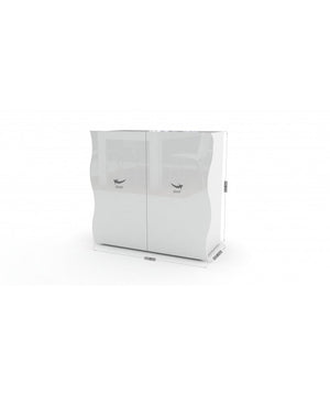 Armadietto Onda 2 ante - bianco laccato lucido