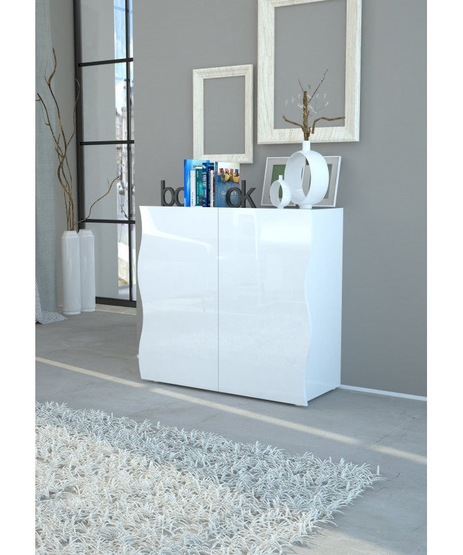 Armadietto Onda 2 ante - bianco laccato lucido