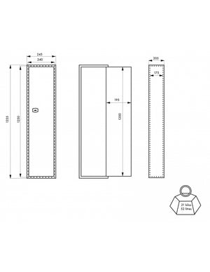 Armadietto per armi Durban, serratura a chiave, 2 catenacci, capacità di 3 fucili - THIRARD