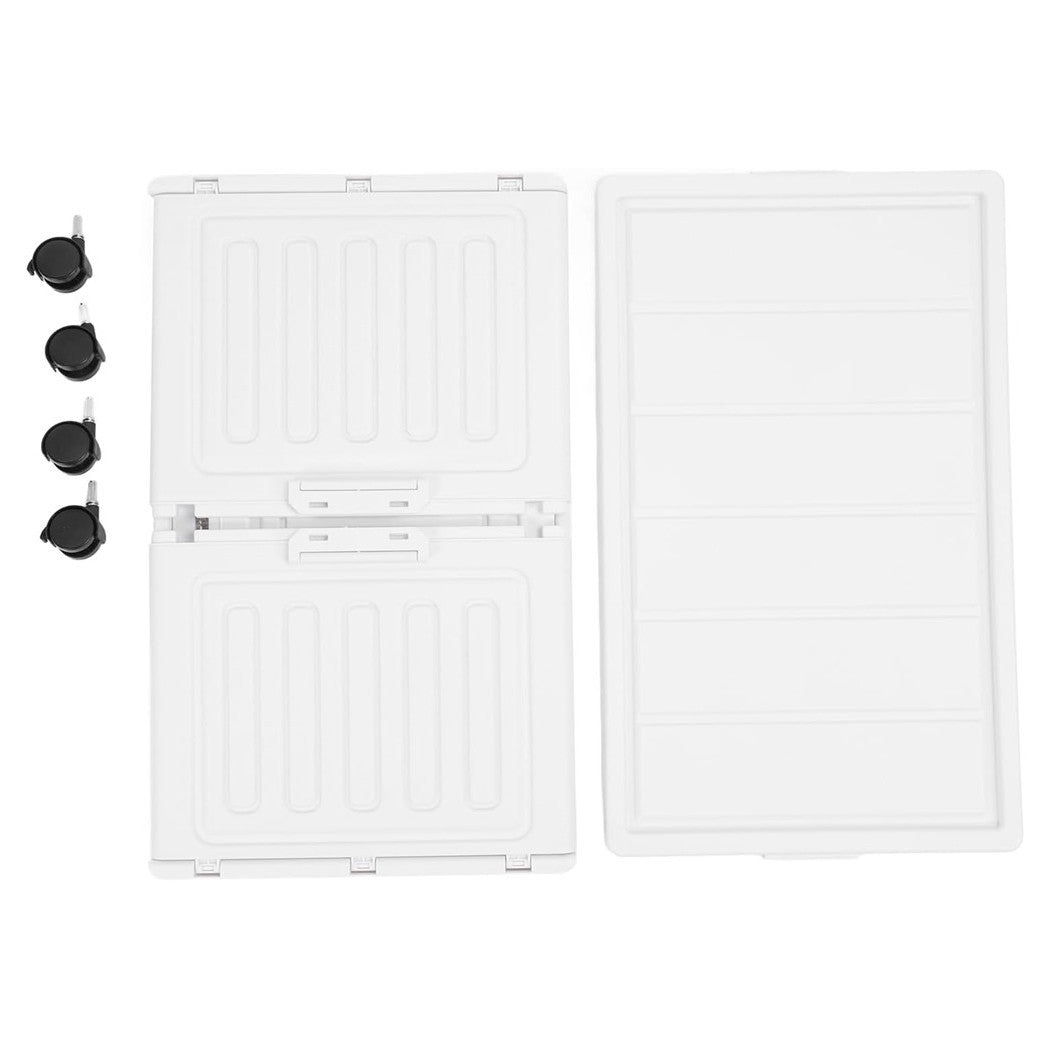 Trade Shop - Armadietto Pieghevole In Plastica Con 4 Ruote Mobili Contenitori Organizzazione Casa Ufficio -