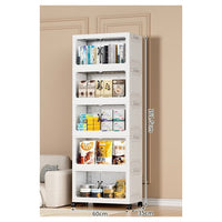 Trade Shop - Armadietto Pieghevole In Plastica Con 4 Ruote Mobili Contenitori Organizzazione Casa Ufficio -