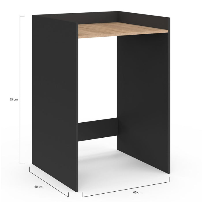 IDMarket - Armadietto WALLIS nero e faggio per lavatrice o asciugatrice