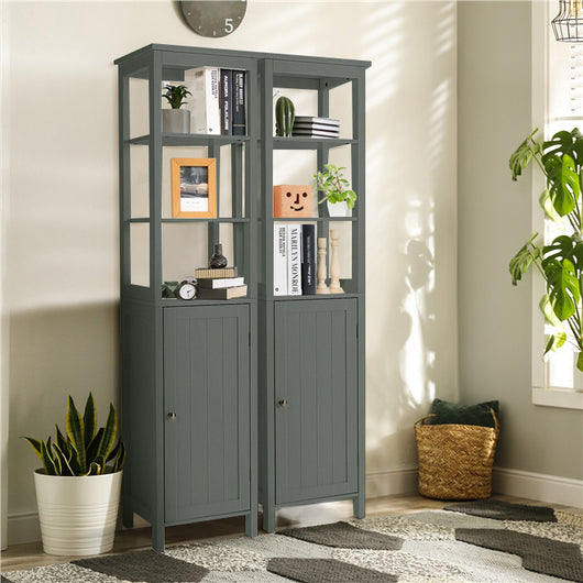 Mobiletto portaoggetti da bagno con ripiano a 3 livelli, Organizzatore con pannello centrale a 3 posizioni 3 Colori-Armadietti da bagno