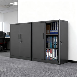 Armadietto in metallo con 2 ante con serratura per garage, Armadietto file e dispensa in acciaio per ufficio-Armadi da ufficio