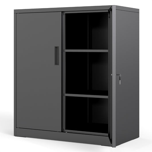 Armadietto in metallo con 2 ante con serratura per garage, Armadietto file e dispensa in acciaio per ufficio-Armadi da ufficio