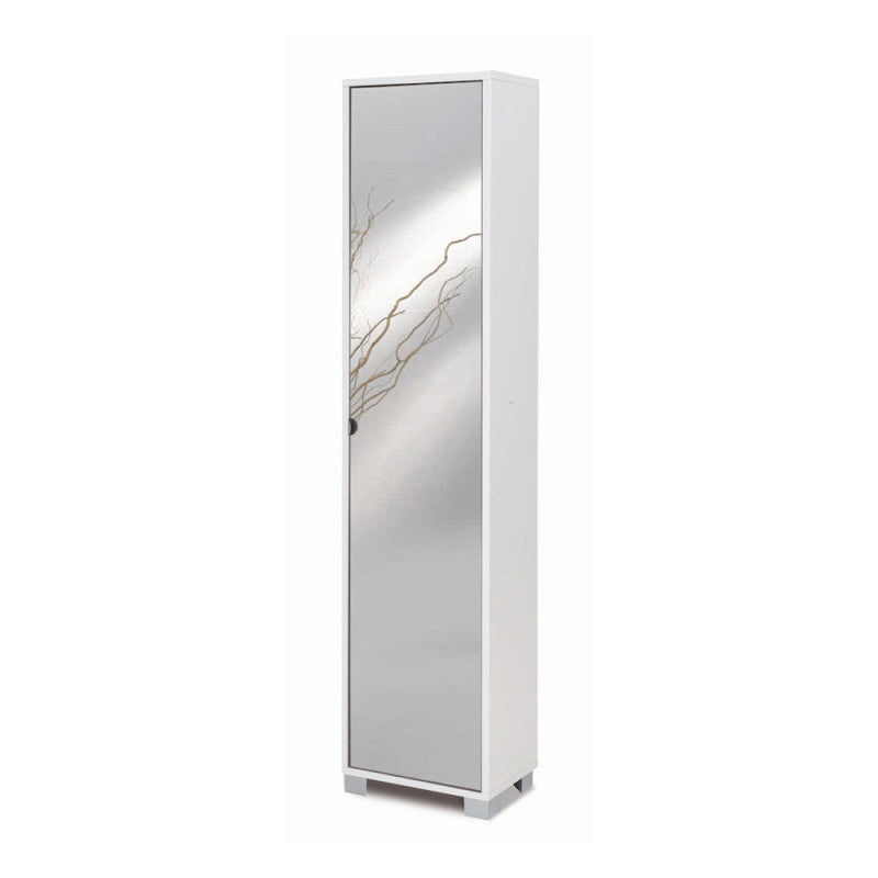 Colonna 1 Anta Specchio Kit Bianco Fiammato cm 43x29x190h - Sarmog