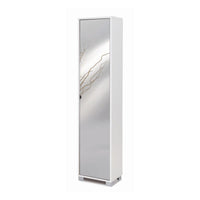 Colonna 1 Anta Specchio Kit Bianco Fiammato cm 43x29x190h - Sarmog