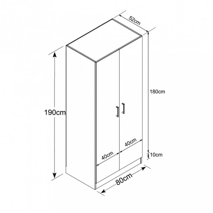 ARMADIO 2 ANTE LEOPOLD BIANCO