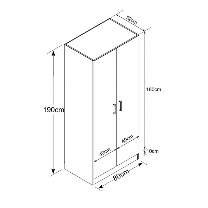 ARMADIO 2 ANTE LEOPOLD BIANCO