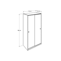 Armadio 2 ante scorrevoli 5 ripiani SWD4352023 colore rovere