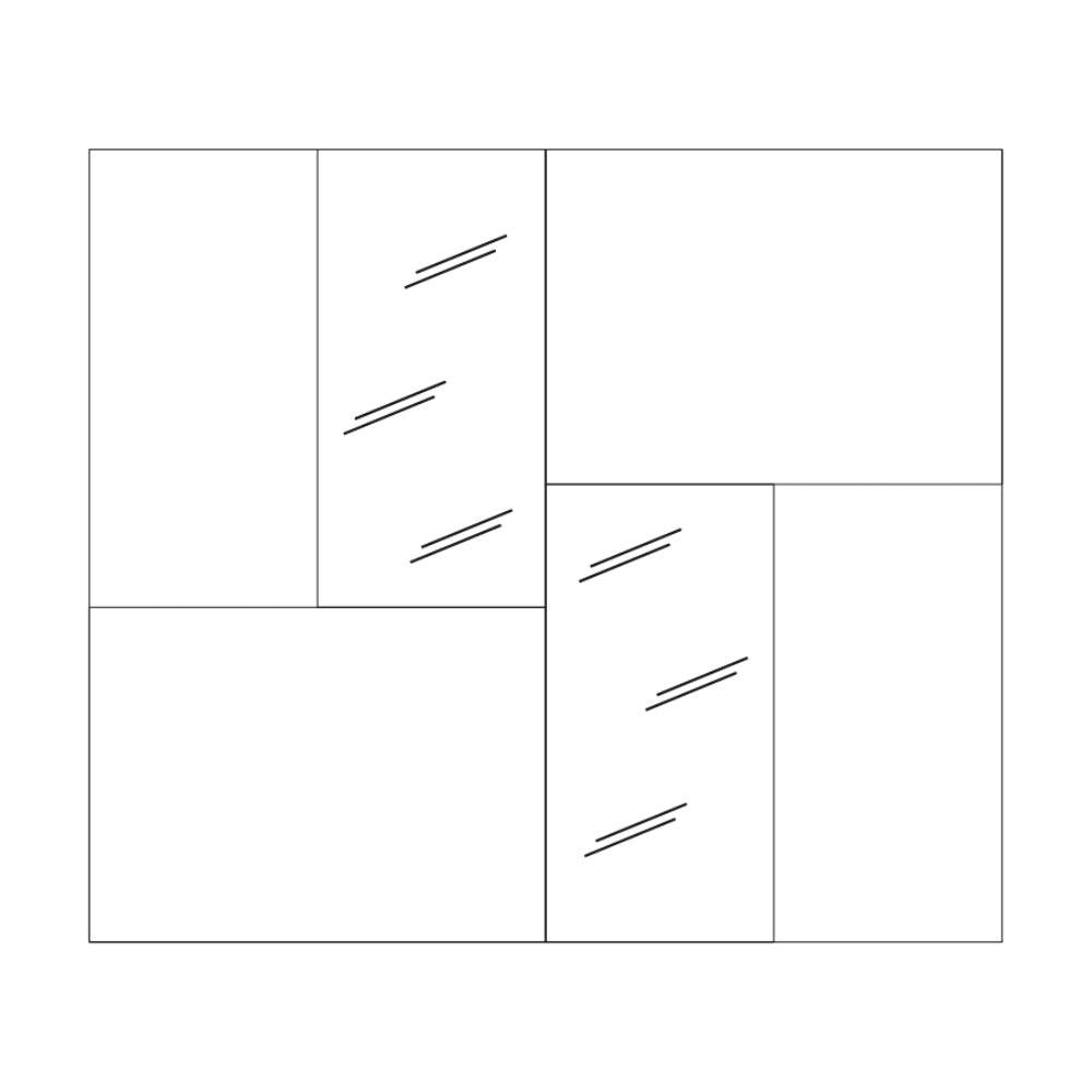 Armadio 2 ante scorrevoli con specchi Quinn 275x59x240h colore bronzo e noce mercure