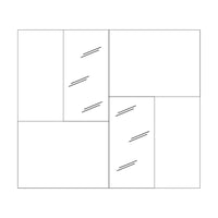 Armadio 2 ante scorrevoli con specchi Quinn 275x59x240h colore bronzo e noce mercure