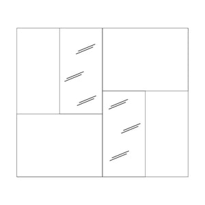 Armadio 2 ante scorrevoli con specchi Quinn 275x59x240h colore bronzo e noce mercure