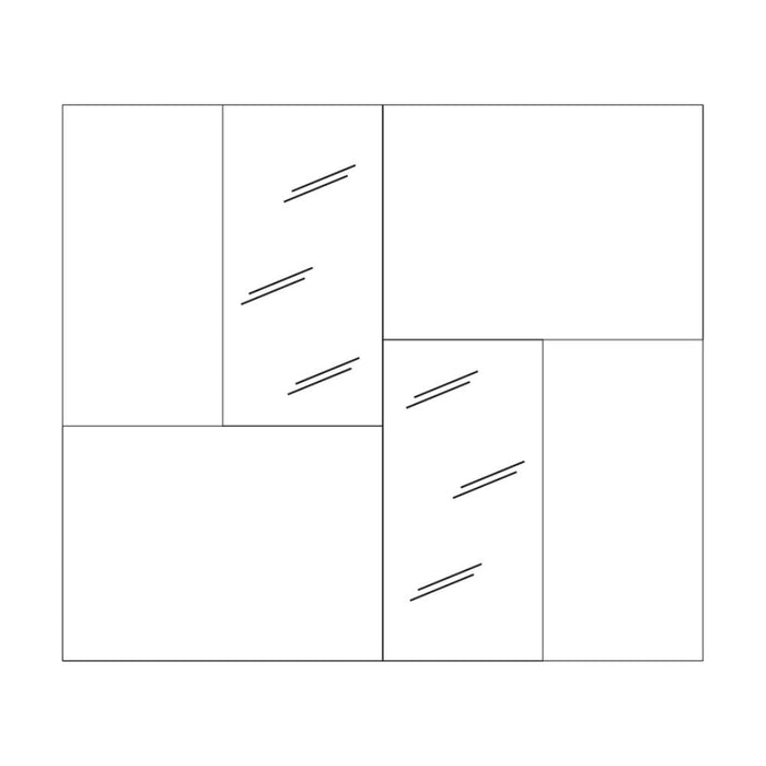 Armadio 2 ante scorrevoli con specchi Quinn 275x59x240h colore bronzo e noce mercure