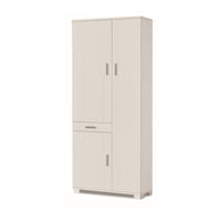 Armadio 3 Ante 1 Cassetto Kit Bianco Fiammato cm 77x34x178h - Sarmog