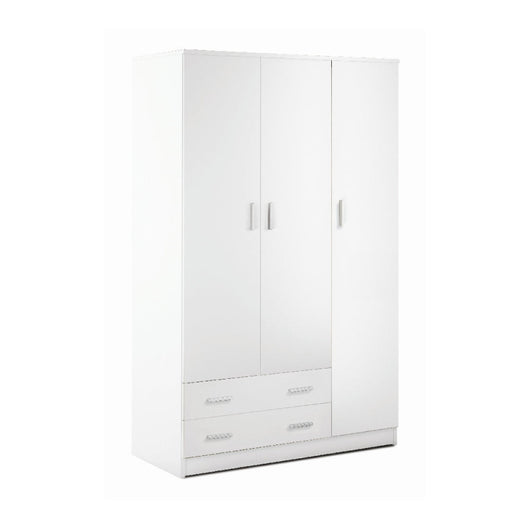 Armadio 3 Ante 2 Cassetti Kit Bianco Lisco cm 115x52x182h - Sarmog